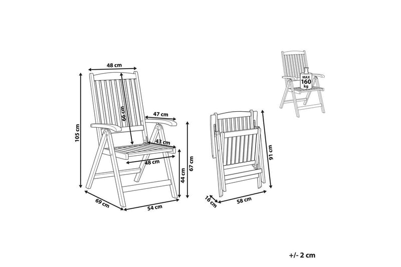 Hopfällbar möbeluppsättning Amantea - Utemöbler & utemiljö - Balkong & altan - Balkongmöbler - Balkongstol