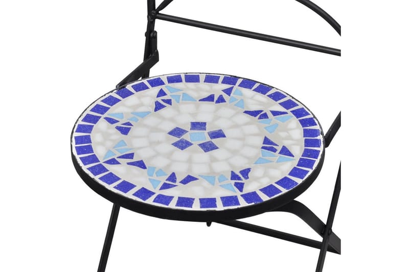Hopfällbara caféstolar 2 st keramik blå och vit - Flerfärgad - Balkongstol - Matstol & karmstol utomhus