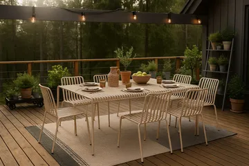 Jarva Matstol Utomhus i metall för balkong och uteplats - Beige - Utemöbler & utemiljö - Balkong & altan - Balkongmöbler - Balkongstol