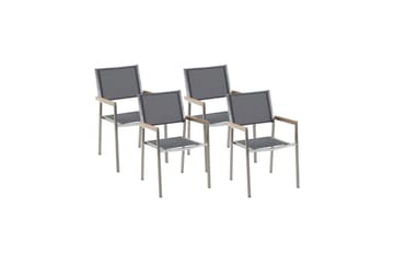 Karmstol Utomhus Bacoli 4 st - Grå/Silver/Ljusbrun - Utemöbler & utemiljö - Balkong & altan - Balkongmöbler - Balkongstol