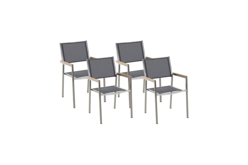 Karmstol Utomhus Bacoli 4 st - Grå/Silver/Ljusbrun - Utemöbler & utemiljö - Balkong & altan - Balkongmöbler - Balkongstol