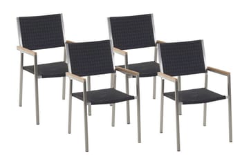 Karmstol Utomhus Bacoli 4 st - Svart/Silver - Utemöbler & utemiljö - Balkong & altan - Balkongmöbler - Balkongstol