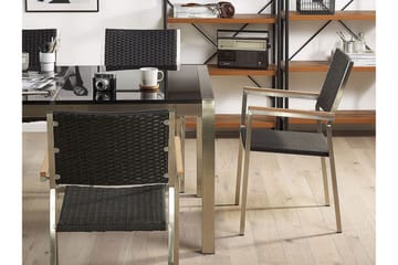 Karmstol Utomhus Bacoli 4 st - Svart/Silver - Utemöbler & utemiljö - Balkong & altan - Balkongmöbler - Balkongstol