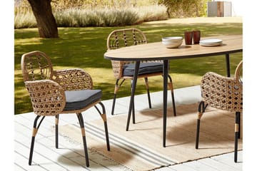 Karmstol Utomhus Leamington - Natural/Beige/Grå/Svart - Utemöbler & utemiljö - Balkong & altan - Balkongmöbler - Balkongstol