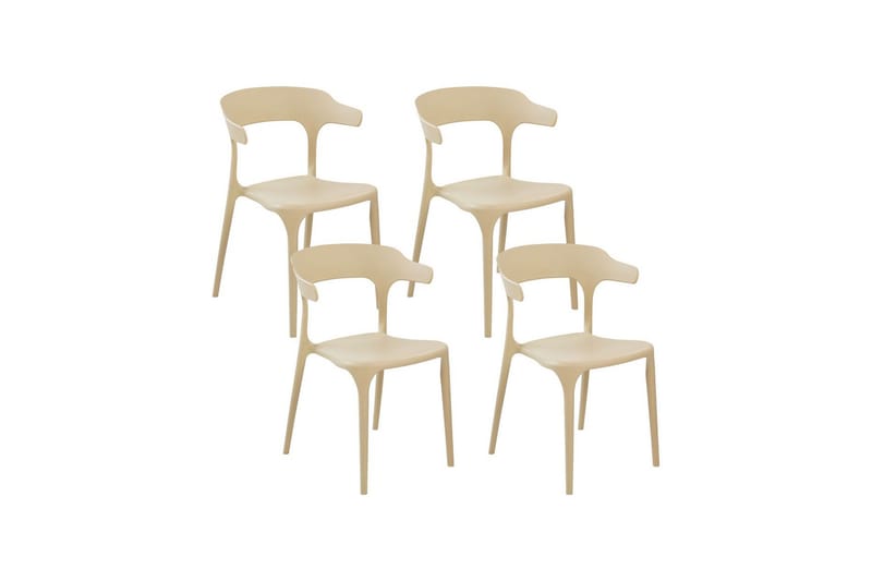 Karmstol Utomhus Squinzano 4 st - Beige - Utemöbler & utemiljö - Balkong & altan - Balkongmöbler - Balkongstol