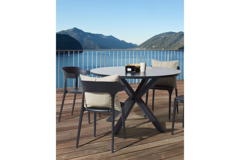 Karmstol Utomhus Squinzano 4 st - Svart - Utemöbler & utemiljö - Balkong & altan - Balkongmöbler - Balkongstol