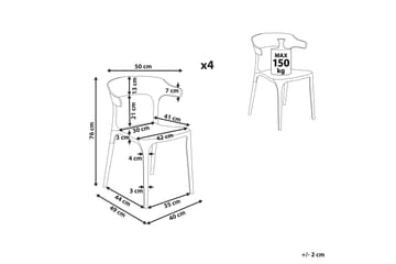 Karmstol Utomhus Squinzano 4 st - Vit - Utemöbler & utemiljö - Balkong & altan - Balkongmöbler - Balkongstol
