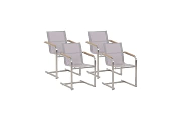 Karmstol Utomhus Zervo 4 st - Beige/Silver - Utemöbler & utemiljö - Balkong & altan - Balkongmöbler - Balkongstol