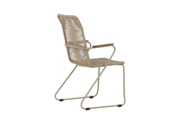 Karmstolar utomhus (med armstöd) Venture Home Bois Diningchair - Beige / Beige Rope FSC Mix Beige - Utemöbler & utemiljö - Balkong & altan - Balkongmöbler - Balkongstol