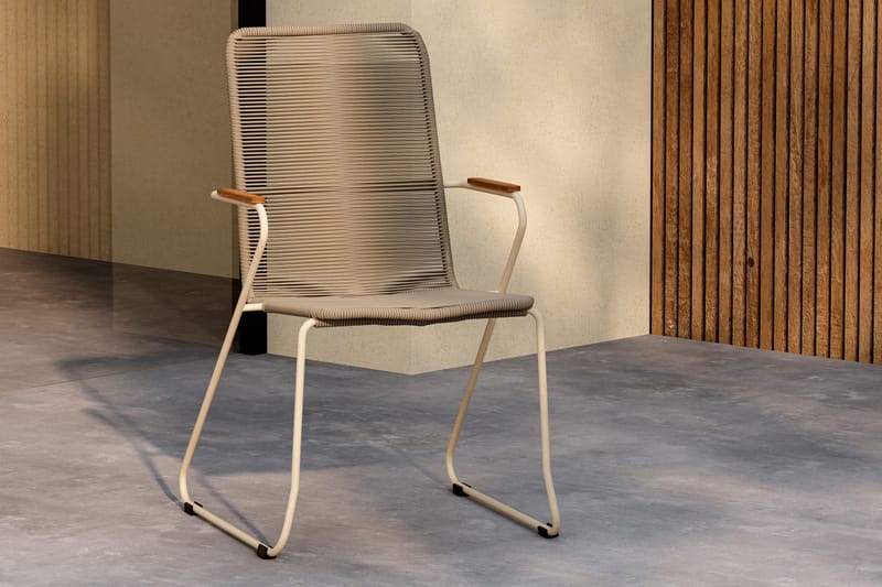 Karmstolar utomhus (med armstöd) Venture Home Bois Diningchair - Beige / Beige Rope FSC Mix Beige - Utemöbler & utemiljö - Balkong & altan - Balkongmöbler - Balkongstol