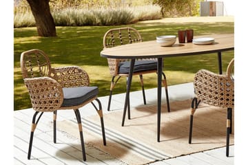 Leamington Karmstol Utomhus - Natural/Beige/Grå/Svart - Utemöbler & utemiljö - Balkong & altan - Balkongmöbler - Balkongstol