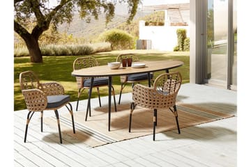 Leamington Karmstol Utomhus - Natural/Beige/Grå/Svart - Utemöbler & utemiljö - Balkong & altan - Balkongmöbler - Balkongstol