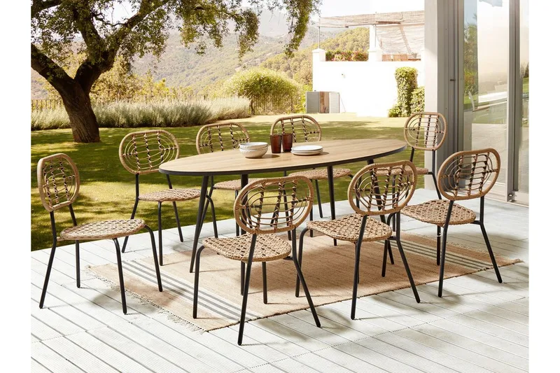 Leamington Matstol Utomhus - Natural/Beige/Svart - Utemöbler & utemiljö - Balkong & altan - Balkongmöbler - Balkongstol