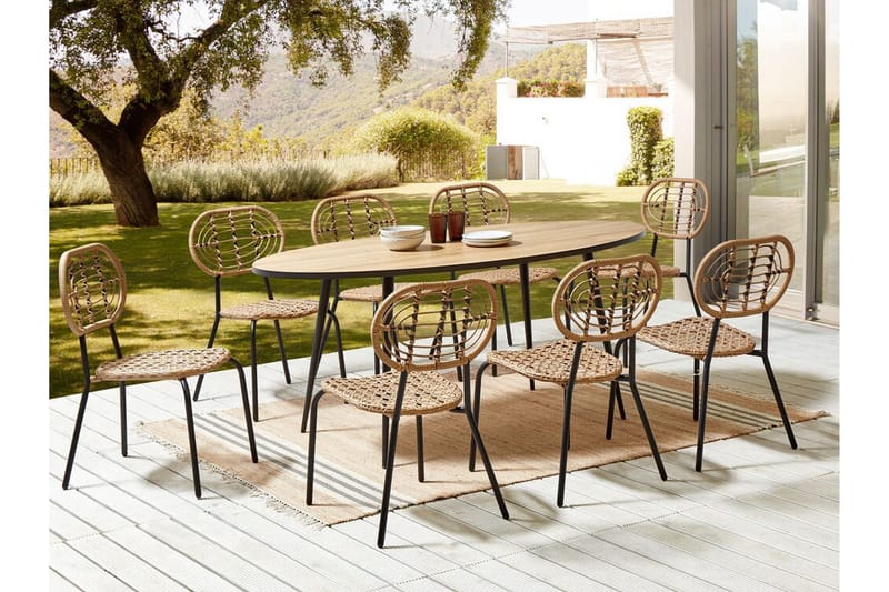 Leamington Matstol Utomhus - Natural/Beige/Svart - Utemöbler & utemiljö - Balkong & altan - Balkongmöbler - Balkongstol