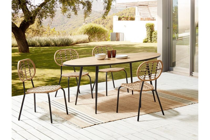 Leamington Matstol Utomhus - Natural/Beige/Svart - Utemöbler & utemiljö - Balkong & altan - Balkongmöbler - Balkongstol