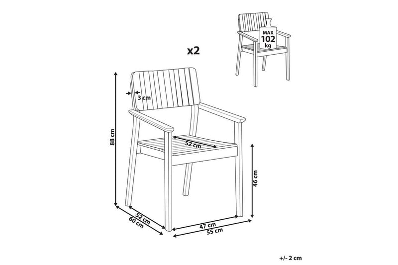 Matstol Agello set om 2 - Utemöbler & utemiljö - Balkong & altan - Balkongmöbler - Balkongstol