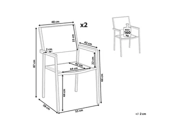 Matstol Grosseto set om 2 - Utemöbler & utemiljö - Balkong & altan - Balkongmöbler - Balkongstol