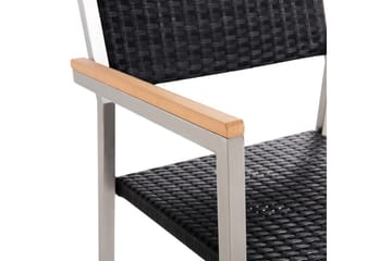 Matstol Grosseto set om 6 Svart/Silver - Svart/Silver - Utemöbler & utemiljö - Balkong & altan - Balkongmöbler - Balkongstol