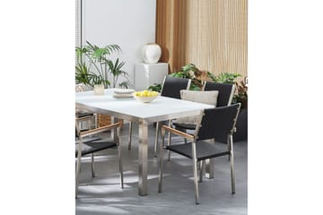 Matstol Grosseto set om 6 Svart/Silver - Svart/Silver - Utemöbler & utemiljö - Balkong & altan - Balkongmöbler - Balkongstol