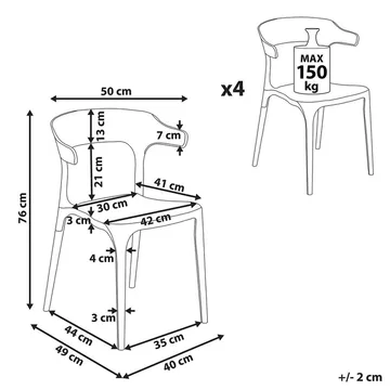 Matstol Gubbio 4-pack - Rosa - Utemöbler & utemiljö - Balkong & altan - Balkongmöbler - Balkongstol