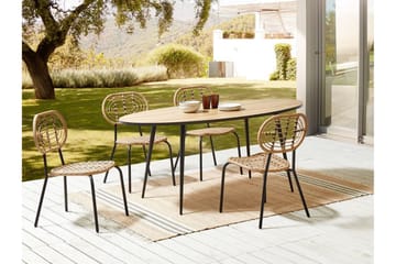 Matstol Utomhus Leamington 4 st - Natural/Beige/Svart - Utemöbler & utemiljö - Balkong & altan - Balkongmöbler - Balkongstol