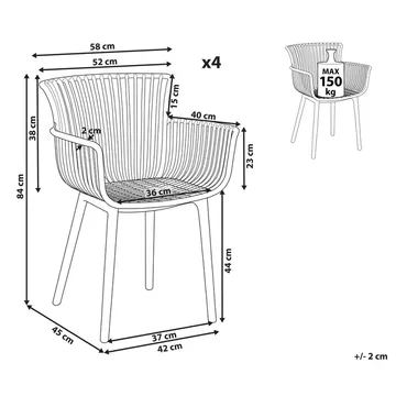 Matstol Pesaro 4-pack - Utemöbler & utemiljö - Balkong & altan - Balkongmöbler - Balkongstol