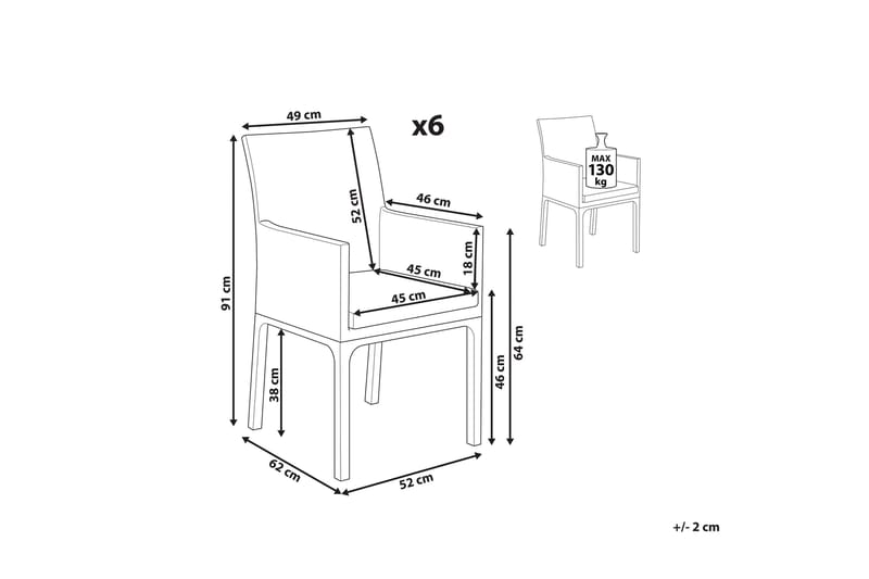 Monteroni Karmstol Utomhus - Grå/Vit - Utemöbler & utemiljö - Balkong & altan - Balkongmöbler - Balkongstol