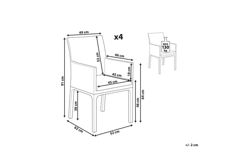 Monteroni Karmstol Utomhus - Grå/Vit - Utemöbler & utemiljö - Balkong & altan - Balkongmöbler - Balkongstol