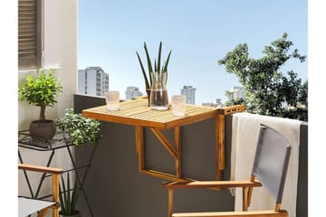 Ponoka Hängande Balkongbord och Utebord 70 cm Trä - Ljusbrun - Utemöbler & utemiljö - Balkong & altan - Balkongmöbler - Balkongbord