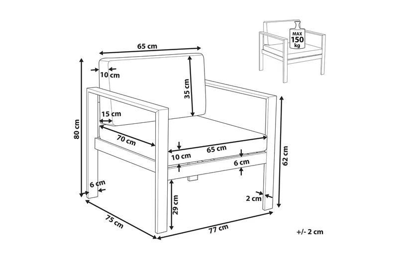 Racale Karmstol Utomhus - Ljusgrå - Utemöbler & utemiljö - Balkong & altan - Balkongmöbler - Balkongstol