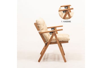 Ruvin Klappstol Utomhus 45x43 cm 89x - Cremevit - Utemöbler & utemiljö - Balkong & altan - Balkongmöbler - Balkongstol