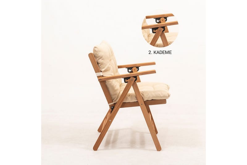 Ruvin Klappstol Utomhus 45x43 cm 89x - Cremevit - Utemöbler & utemiljö - Balkong & altan - Balkongmöbler - Balkongstol