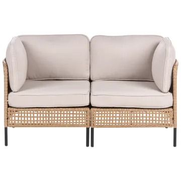 Soffa utomhus 2-Sits Omegana Konstrotting - Beige/Svart - Utemöbler & utemiljö - Utesoffa