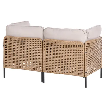 Soffa utomhus 2-Sits Omegana Konstrotting - Beige/Svart - Utemöbler & utemiljö - Utesoffa