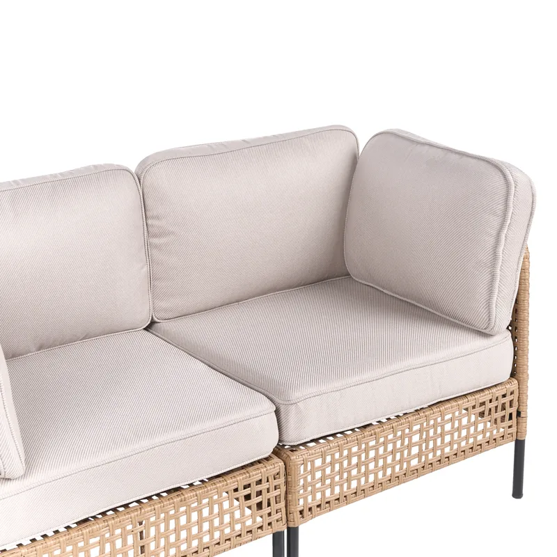 Soffa utomhus 2-Sits Omegana Konstrotting - Beige/Svart - Utemöbler & utemiljö - Utesoffa