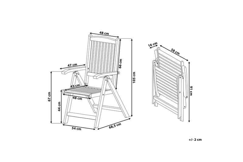 Stol Riliegh med Dyna 6-pack - Akacia/Grafitgrå - Balkongstol - Matstol & karmstol utomhus