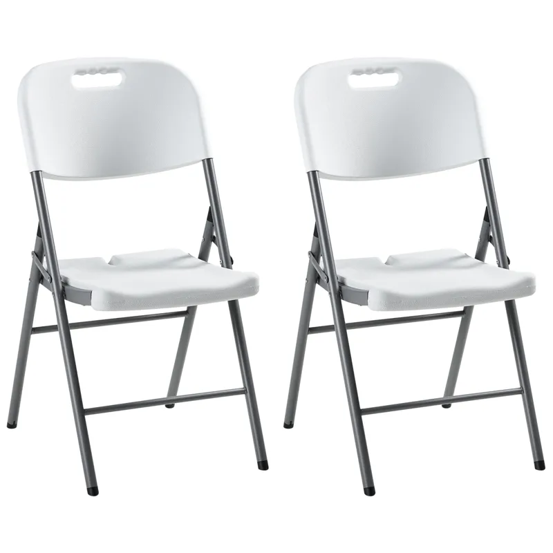 Stol utomhus Cugnoli Fällbar, Vit/Silver