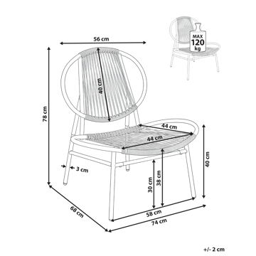 Stol utomhus Ovaro Konstrotting - Beige - Utemöbler & utemiljö - Balkong & altan - Balkongmöbler - Balkongstol