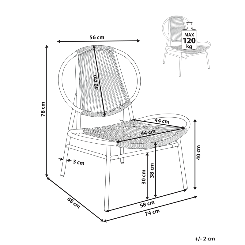 Stol utomhus Ovaro Konstrotting - Beige - Utemöbler & utemiljö - Balkong & altan - Balkongmöbler - Balkongstol