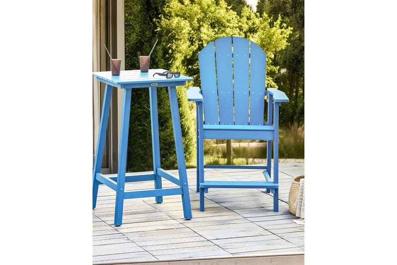 Trädgårdsstol Adirondack - Blå, 58x71x124 cm - Utemöbler & utemiljö - Balkong & altan - Balkongmöbler - Balkongstol