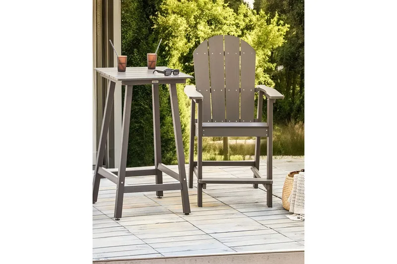 Trädgårdsstol Adirondack - Grå, 58x71x124 cm - Utemöbler & utemiljö - Balkong & altan - Balkongmöbler - Balkongstol