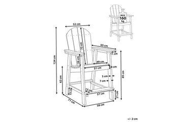 Trädgårdsstol Adirondack - Röd, 58x71x124 cm - Utemöbler & utemiljö - Balkong & altan - Balkongmöbler - Balkongstol