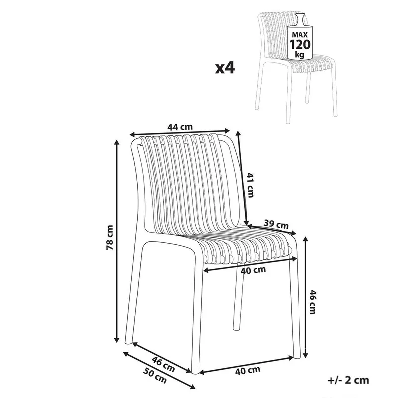 Trädgårdsstol Ariccia 4-pack - Grön - Utemöbler & utemiljö - Balkong & altan - Balkongmöbler - Balkongstol