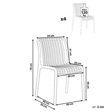 Trädgårdsstol Ariccia 4-pack - Grön - Utemöbler & utemiljö - Balkong & altan - Balkongmöbler - Balkongstol