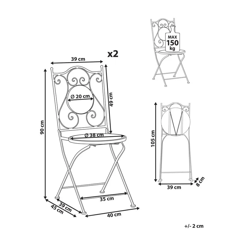 Trädgårdsstol Chapeco 2-pack - Utemöbler & utemiljö - Balkong & altan - Balkongmöbler - Balkongstol
