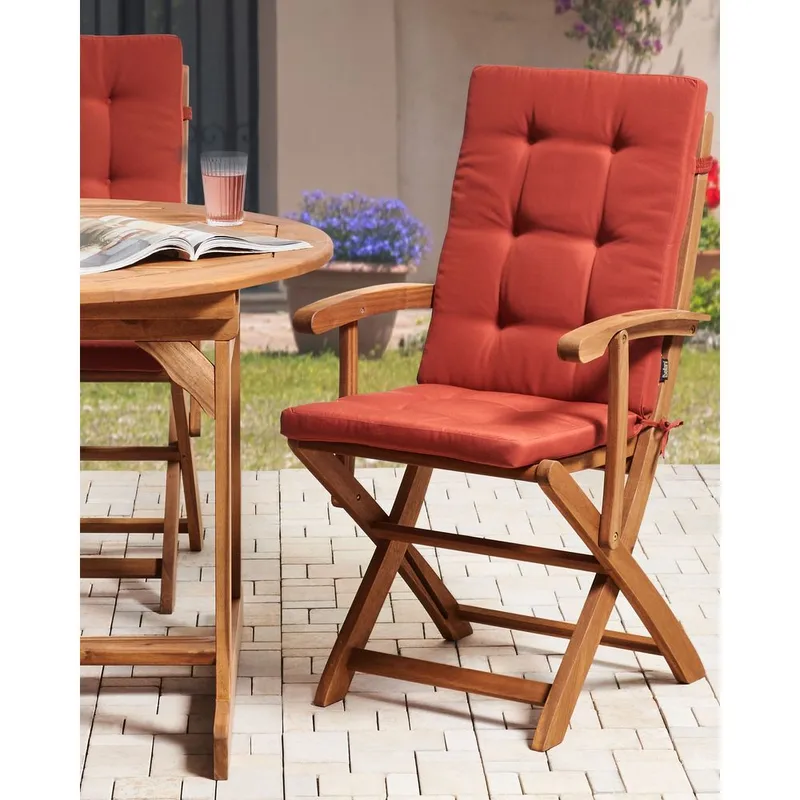 Trädgårdsstol Maui Premium 2-pack - Ljus trä, röd - Utemöbler & utemiljö - Balkong & altan - Balkongmöbler - Balkongstol