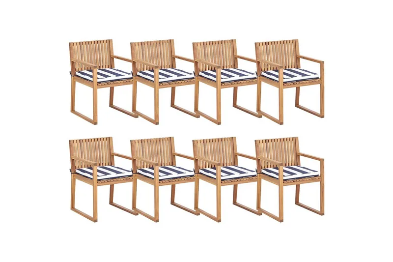 Trädgårdsstol Sassari II, Ljus trä, blå, vit