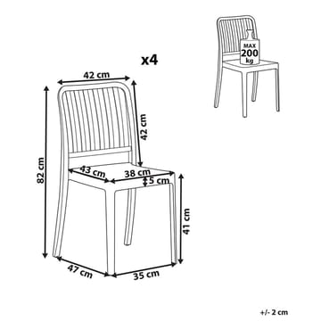 Trädgårdsstol Sersale 4-pack - Utemöbler & utemiljö - Balkong & altan - Balkongmöbler - Balkongstol