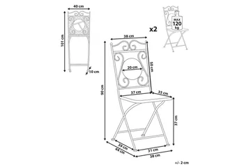 Trädgårdsstol set om 2 Carpino - Utemöbler & utemiljö - Balkong & altan - Balkongmöbler - Balkongstol