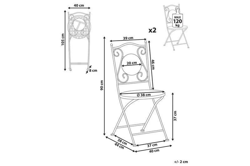 Trädgårdsstol set om 2 Casario - Utemöbler & utemiljö - Balkong & altan - Balkongmöbler - Balkongstol